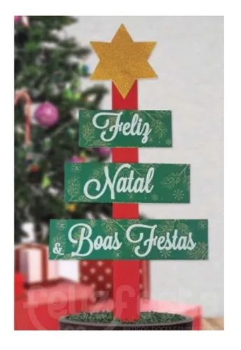 Placa Feliz Natal Mdf