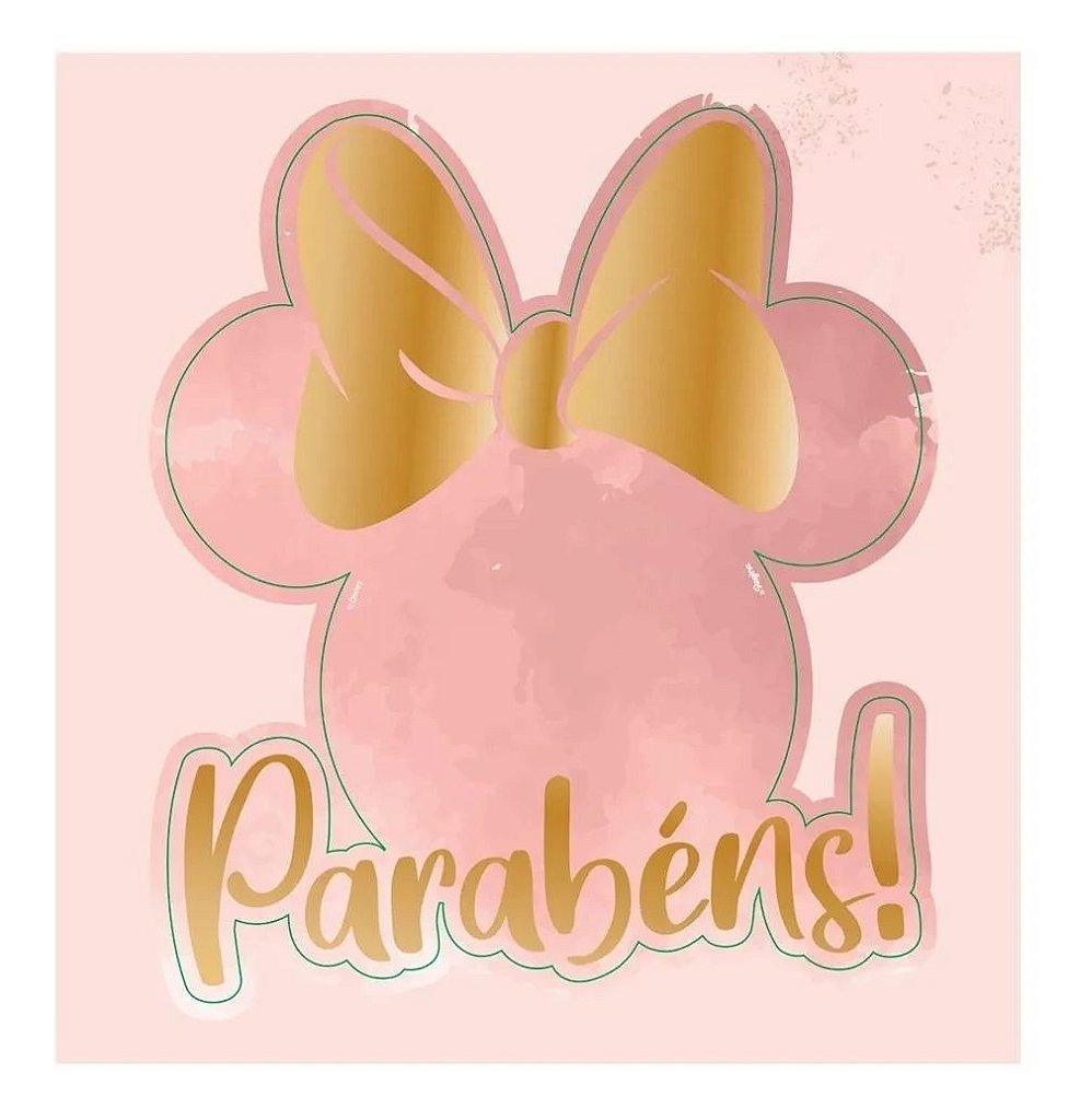 Topper de bolo Minnie Mouse rosa c/ 6 unidades Regina Festas