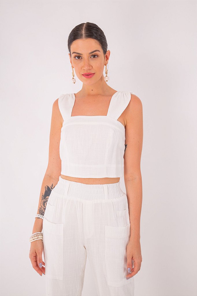 Regata Cropped Forever 21 Orlando Off-White - Compre Agora