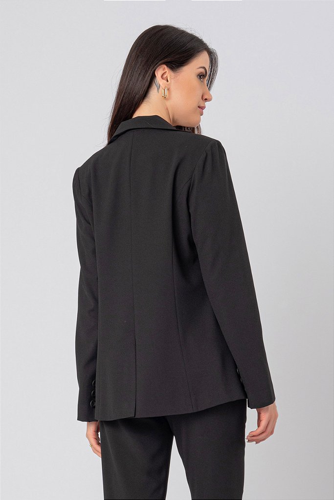 ALL SIDE BLAZER CREPE PRETO EDUARDA SLIM - All Side Store