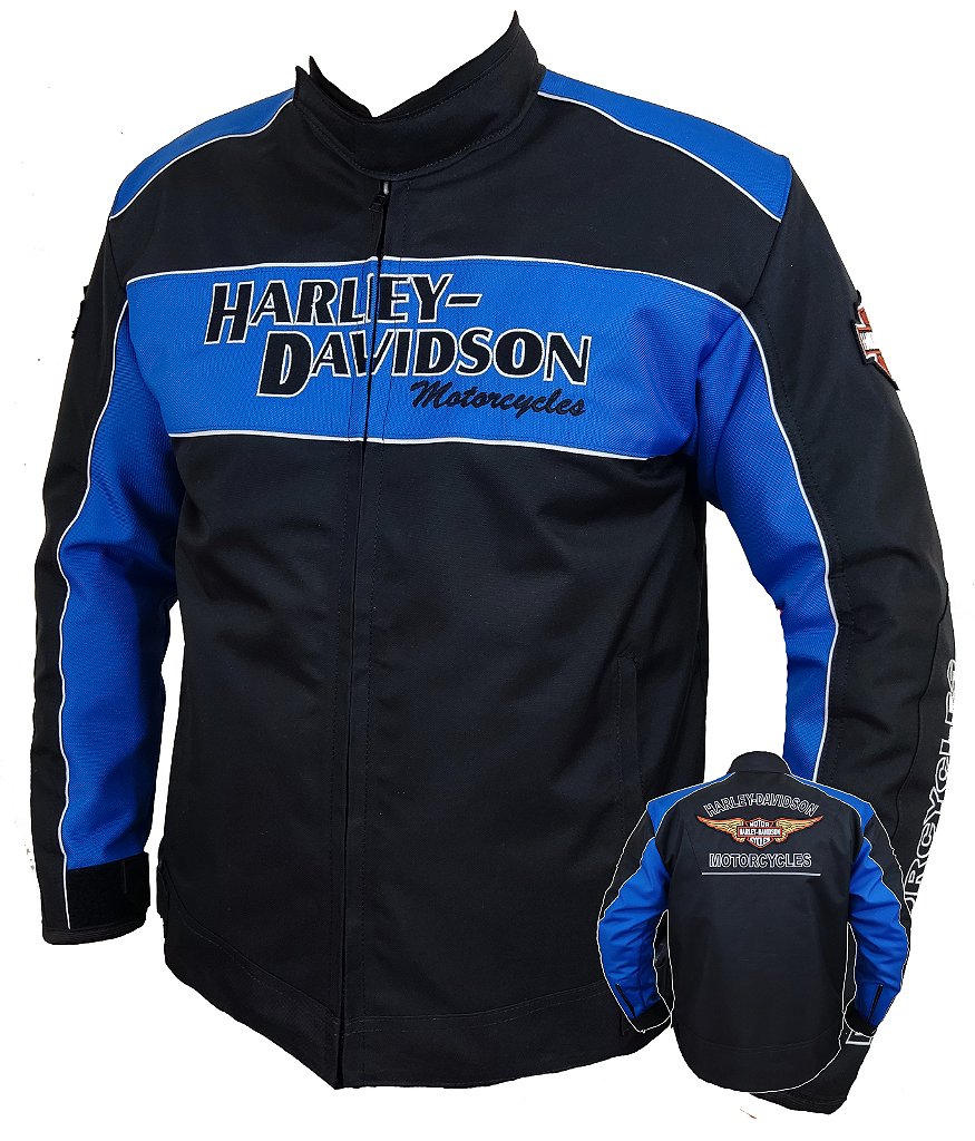 Harley-Davidson バイカラー アウタージャケット Jaqueta Harley Davidson Impermeável Tradicional Azul - Sparta