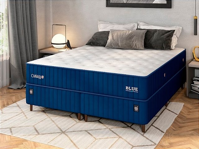 Colchão com Box Carolina Blue Me HSS King 193x203 cm – colchão de 33 cm