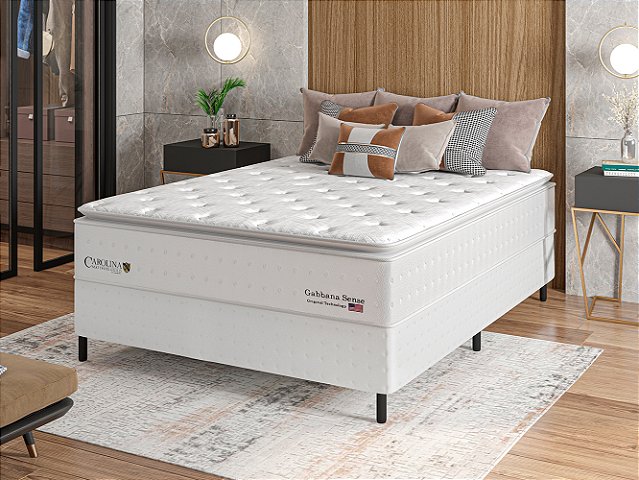 Colchão com Box Gabbana Select Pillowtop Me Casal 138x188 cm – colchão de 28 cm