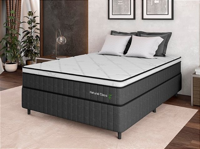 Colchão com Box Natural Class Select Me EPS Casal 138x188 cm – colchão de 32 cm