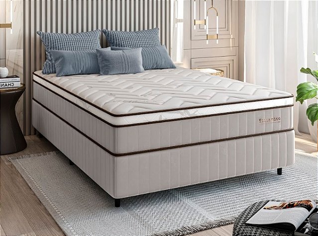 Colchão com Box Ecobamboo Me EPS Casal 138x188 cm – colchão de 25 cm