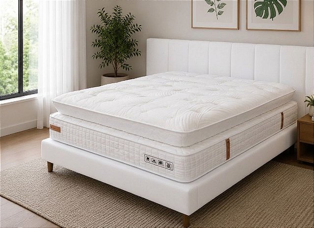 Colchão com Box Cloud Pillowtop Me Queen 158x198 cm – colchão de 40 cm