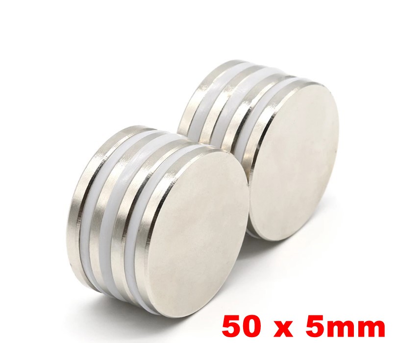 50 Ímãs Neodímio 5x2mm N35 Redondo Super Forte
