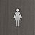 Placa Indicativa Banheiro Feminino em Aço Inox Escovado - Imagem 1