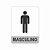 Placa de Sinalização Banheiro Masculino em PS Textura Aço Inox - Imagem 1
