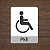 Placa de Sinalização Banheiro PNE em PS Textura Aço Inox - Imagem 3
