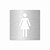 Placa Vazada Indicativa Banheiro Feminino Quadrada em Aço Inox Escovado - Imagem 1