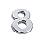 Número "8" em Abs Cromado 5cm Prateado - Imagem 1