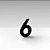 Número "6" de Apartamento em Acrílico Preto 5cm - Imagem 1