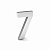 Número "7" de Inox Polido 12x2cm - Imagem 1