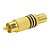 Plug Conector RCA Macho Gold + Entrada 6mm Corpo Metal + Áudio Profissional e Automotivo - Imagem 1