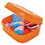 Tupperware Visual Box Pequeno 1,1 litro Laranja Tiger - Imagem 1