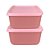 Tupperware Refri Line Quadrado 650ml Rosa 2 peças - Imagem 1