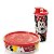 Tupperware Minnie Copo 470ml + Minnie Pratinho 500ml kit 2 Peças Branco e Vermelho - Imagem 1