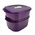 Tupperware Cristalwave Quadrada Geração II 800ml + 500ml Beringela - Imagem 1