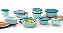 Tupperware Bea Cristalwave 10/2017 Verde Mint e Azul Turmalina 9 peças - Imagem 1