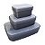 Kit Tupperware Organizador Retangular 3 peças Preto - Imagem 1