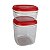 Kit Tupperware Modular Clear Tampa Vermelha com Glitter 2 peças - Imagem 3