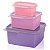 Tupperware Basic Line Kit 3 peças Rosa e Lilás - Imagem 1