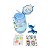 Garrafa Squeeze Infantil com Alça 600ml Urso Azul + Adesivos - Imagem 2