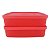 Kit Tupperware Refri Box 400ml Coral 2 peças - Imagem 1