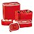 Kit Tupperware Baseline Retangular Vermelha Natal 4 peças - Imagem 1