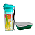 Kit Tupperware Garrafa Drink 380ml + Basic Line com Divisórias 550ml Turquesa - Imagem 1