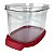 Tupperware Ultra Clear Oval 1 litro Transparente e Vermelho - Imagem 3