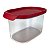 Tupperware Ultra Clear Oval 1 litro Transparente e Vermelho - Imagem 1