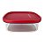 Tupperware Ultra Clear Quadrado 825ml Transparente e Vermelho - Imagem 3