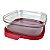 Tupperware Ultra Clear Quadrado 825ml Transparente e Vermelho - Imagem 2