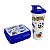 Kit Tupperware Copo com Bico 470ml + Porta Sanduíche Futebol Azul 2 peças - Imagem 1