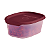 Tupperware Toque + Touch Fresh Oval 540ml Marsala Translúcido - Imagem 1