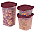 Kit Tupperware Toque + Touch Fresh Quadrado Marsala 3 peças - Imagem 1