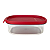 Kit Tupperware Ultra Clear Oval 500ml Transparente e Vermelho 2 peças - Imagem 2