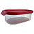 Kit Tupperware Ultra Clear Oval 500ml Transparente e Vermelho 4 peças - Imagem 3