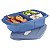 Tupperware Tigela Cristalwave Retangular com Divisórias Geração ll 1 litro Azul Mineral - Imagem 1