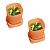 Kit Tupperware Refri Line Mini 110ml Laranja 2 peças - Imagem 1