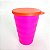 Tupperware Copo Murano 500ml Rosa Neon com Tampa Laranja - Imagem 1