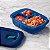 Tupperware Tigela Cristalwave Retangular Com Divisórias Geração ll 1 litro Azul - Imagem 1