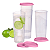 Kit Tupperware Copo 470ml transparente e rosa 4 peças - Imagem 1