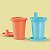 Kit Tupperware Copinho com Bico 200ml Azul e Laranja - Imagem 1