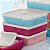 Kit Tupperware Refri Box 400ml 3 peças Rosa Azul - Imagem 1