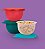 Kit Tupperware Tigela Murano 200ml 3 peças Cores - Imagem 1