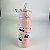 Garrafa Térmica Infantil Inox Panda com Canudo Rosa 500ml - Imagem 3