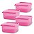 Kit Tupperware Basic Line 500ml Rosa Beijo 4 peças - Imagem 1